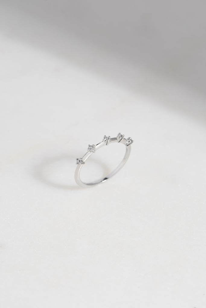 WHITE DROPLET RING